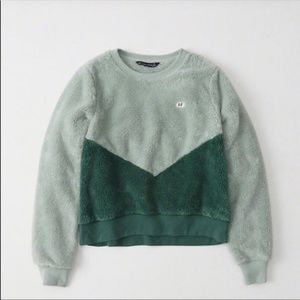 A & F Sherpa Colorblock Sweatshirt - NWT